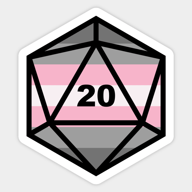 Pride D20: Demigirl Sticker by MeepDrawsThings